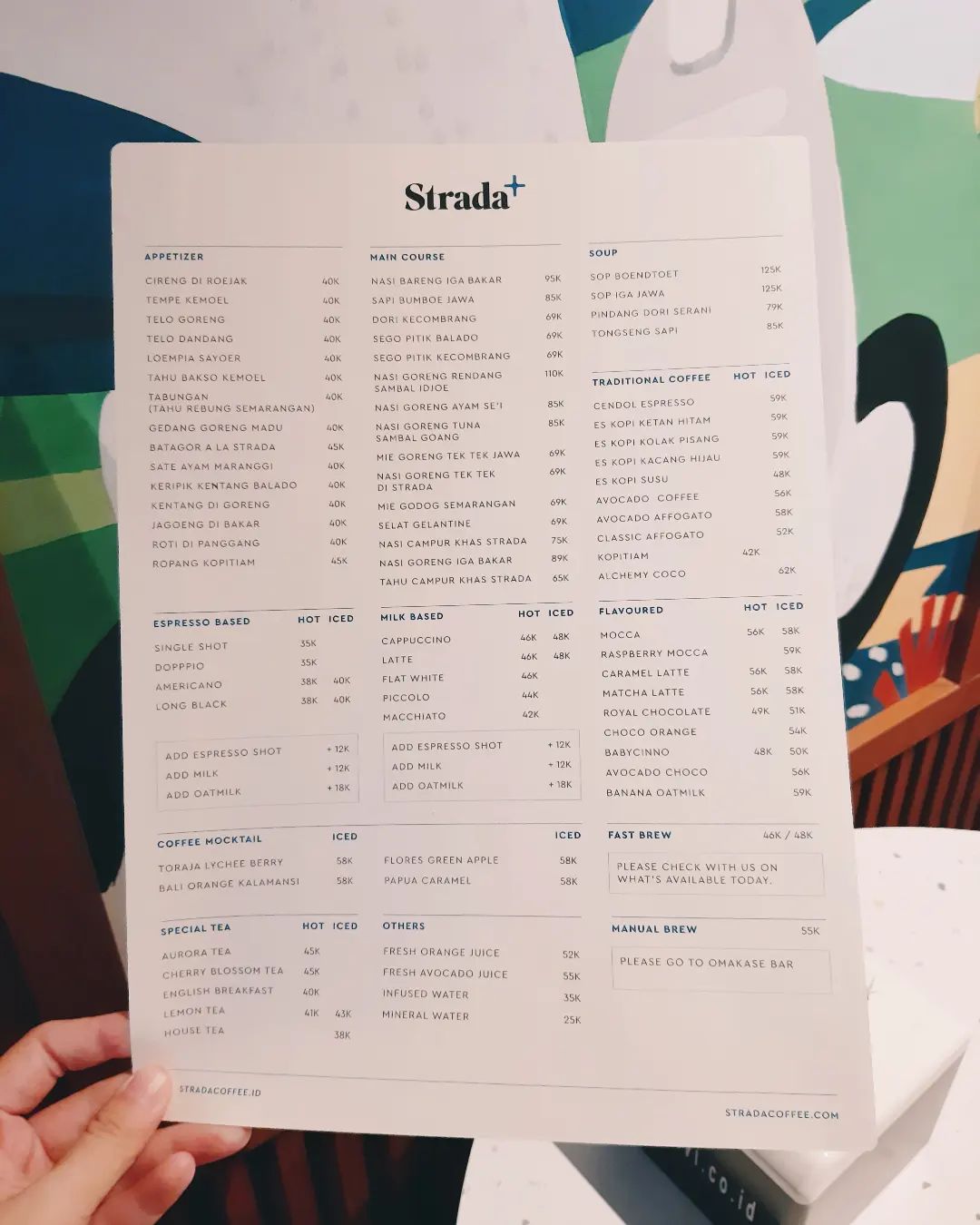 Daftar Harga Menu Strada Coffee La Piazza Jakarta Image From @food Serenade